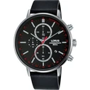 Lorus Ανδρικό Ρολόι 43mm Χρονογράφος Μπαταρίας με Μαύρο Δερμάτινο Λουράκι RM365FX9
