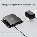 Unitek USB-C Extender to 4× USB-A via Ethernet, Range up to 150 m, 480 Mbps (U1222ABK01-EU)