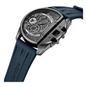 Police Men's Watch PEWGQ2203604M (48 mm) - Grey Dial, Blue Silicone Strap, Quartz Chronograph