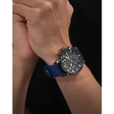 Police Wadden Men's Watch 46mm Quartz Chronograph Blue Leather Strap PEWGC0054206