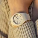 Ice Glam Brushed Γυναικείο Ρολόι 40 mm Μπεζ Καουτσούκ Λουράκι (IC019533)