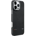 LAUT Kev Protect Aramid Fiber Back Cover with Tempered Glass and MagSafe (iPhone 16 Pro) - Black