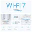 TP-LINK Router Deco BE65 2 Pack BE9300 Whole Home Mesh Wi-Fi 7 System Tri Band