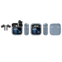 AKAI Wireless Bluetooth Earbuds In Ear with ANC ENC and 2.01 inch Display Case Blue