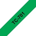 Brother Label Tape Cassette TC-701 12mm Green (Black Text) 7.7m
