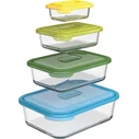 Joseph Joseph Nest Food Storage Jars - Set of 4 Glass (Multicolour Lids) - MPN 81060