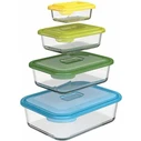 Joseph Joseph Nest Food Storage Jars - Set of 4 Glass (Multicolour Lids) - MPN 81060