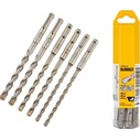 Dewalt Σετ 6 Τρυπάνια Καρβιδίου SDS Plus για Δομικά Υλικά (2x6, 2x8, 2x10 x160mm) DT60302