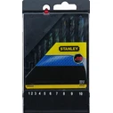 Stanley 10-Piece HSS Drill Bit Set with Cylindrical Shank for Metal STA56030