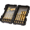 Dewalt Σετ 10 HSS-TiN Τρυπάνια Τιτανίου με Εξάγωνο Στέλεχος για Μέταλλο DT50050