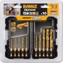Dewalt Σετ 10 HSS-TiN Τρυπάνια Τιτανίου με Εξάγωνο Στέλεχος για Μέταλλο DT50050