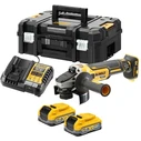 DEWALT DCG405S2T-QW 18V XR 125mm Cordless Brushless Angle Grinder with 2x3.5Ah Batteries and Charger