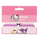 Bracelet The Carat Shop Hello Kitty Purple Beaded Bracelet with Kuromi Charm