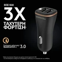 Duracell Φορτιστής Αυτοκινήτου 30W 4.8A (2x USB-A) Μαύρο