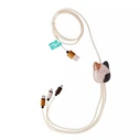 Lazerbuilt Πλεκτό καλώδιο USB σε micro USB / Type‑C / Lightning 2A 1.2m - Γκρι