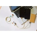 Lazerbuilt Πλεκτό καλώδιο USB σε micro USB / Type‑C / Lightning 2A 1.2m - Γκρι