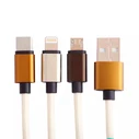 Lazerbuilt Πλεκτό καλώδιο USB σε micro USB / Type‑C / Lightning 2A 1.2m - Γκρι