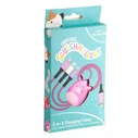 Jazwares Braided USB 3-in-1 Cable to USB-C / micro USB / Lightning 1.2m 2A Pink (Lazerbuilt B04413 / CBSQM-3IN1-LOLA)