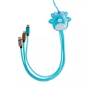 Jazwares Regular USB σε Type-C / micro USB / Lightning καλώδιο 2A Τιρκουάζ 1,2 m (B04414) - Lazerbuilt
