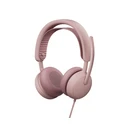 Logitech Zone Wired 2 On-Ear Wired Headset with Microphone USB-C / USB-A Rose - Teams Version