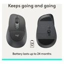 Logitech Signature Comfort Plus M850 L for Business Ασύρματο Εργονομικό Bluetooth Ποντίκι Graphite