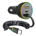 ATC-CA08 Car Charger 70W with 2 Ports (USB-A & USB-C) and Type-C Cable