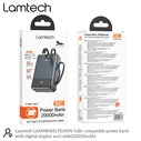 LAMTECH Power Bank 20000mAh with Built in Type C and Lightning Cables PD45W QC3.0