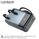 LAMTECH Power Bank 20000mAh with Built in Type C and Lightning Cables PD45W QC3.0