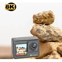 LAMTECH Action Camera 8K EIS Dual Screen WiFi with Remote Control Black