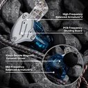 KZ In Ear Monitor Earphones ZS10 PRO Blue With Mic 4BA1DD 5 Driver 10mm metal