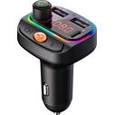 Default OSIO Bluetooth FM Transmitter Car Kit Hands Free 7 Color Lighting Black
