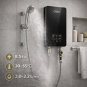 Osio Bathroom Wall Mounted Electric Instant Water Heater Black 8.5 kW With Digital Display