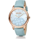 Folli Follie Santorini Flower Blue WF15R036SSL Women's 34mm Quartz Analog Watch with Blue Leather Strap