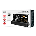 LiFE Μετεωρολογικός σταθμός AMALFI frameless οθόνη ρολόι ξυπνητήρι ασύρματο εξωτερικό αισθητήρα