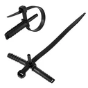 POWERTECH Cable Ties with Anchor TIES-084, 7x150mm, Black, 100 pcs