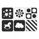 K-Toyz Παιχνίδι Montessori Cubes Baby Κάρτες Αντίθεσης 2 Χρώματα 0-6m Greek Language LC 041