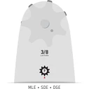 Oregon Single Rivet Chainsaw Guide Bar 45 cm (18") for 3/8" chain, .050" (1.3 mm), 62E