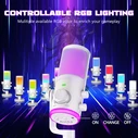 Fifine AM6W Δυναμικό USB Μικρόφωνο για Φωνητικά με RGB - Λευκό