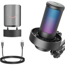 FIFINE A8T Μικρόφωνο πυκνωτή USB RGB με βραχίονα/βάση (Μαύρο)