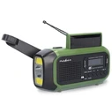 Nedis RDDBCR2000GN Portable Solar DAB+ Radio with USB - Black/Green