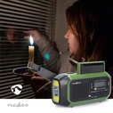 Nedis RDDBCR2000GN Portable Solar DAB+ Radio with USB - Black/Green