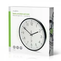 NEDIS Ρολόι τοίχου αθόρυβο και με ραδιοελεγχόμενη ακρίβεια μαύρο λευκό