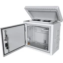 Lanview Midi Radius Pole-Mounted CCTV Cabinet for 4 Cameras - White (Model RCCTV002)