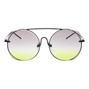 Ana Hickmann Women's Sunglasses Black Metal Frame Yellow Lens HI3067 09A
