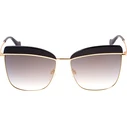 Ana Hickmann Women's Sunglasses Black Metal Frame with Brown Gradient Mirror Lens AH3191 A01