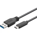 Microconnect USB-C (male) to USB-A (male) USB 3.2 Gen 1 Cable, 1.5 m, Black
