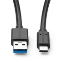 Microconnect USB-C (male) to USB-A (male) USB 3.2 Gen 1 Cable, 1.5 m, Black