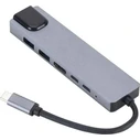 eSTUFF Μετατροπέας USB-C Docking Station με HDMI 4K PD Ethernet Γκρι