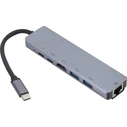 eSTUFF Μετατροπέας USB-C Docking Station με HDMI 4K PD Ethernet Γκρι