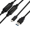 MicroConnect Adapters and Converters USB 2.0 Cable USB C male USB A Black 10m